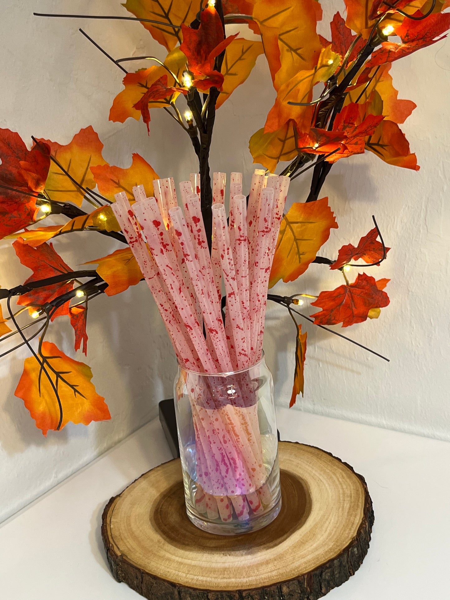 Blood 🩸 Splattered Color Change Straws 10”