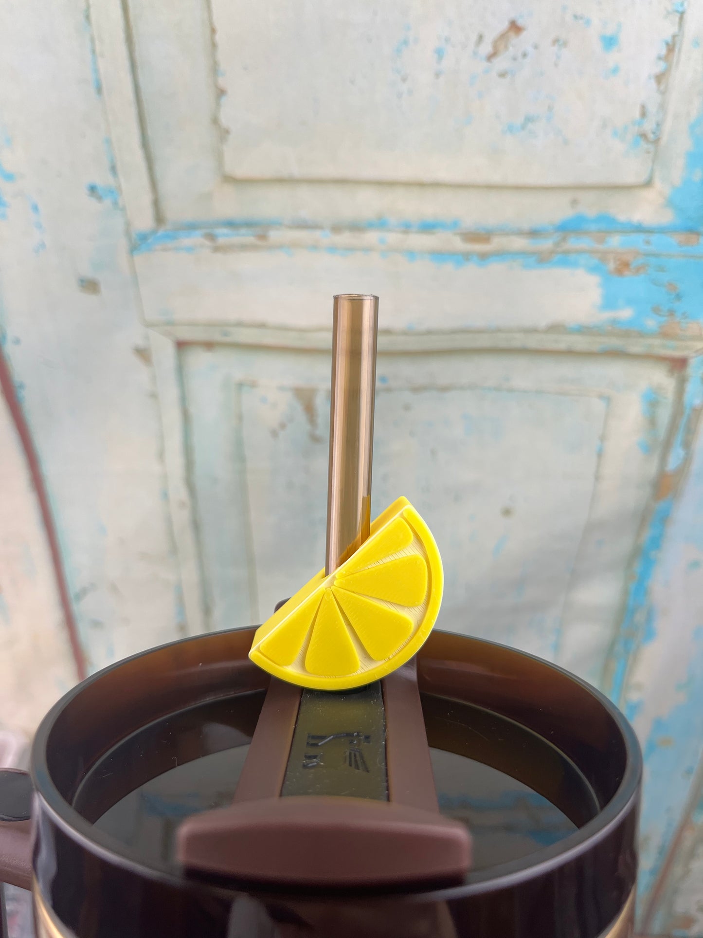 Lemon 🍋 3D Printed Straw Topper (10 mm straw)