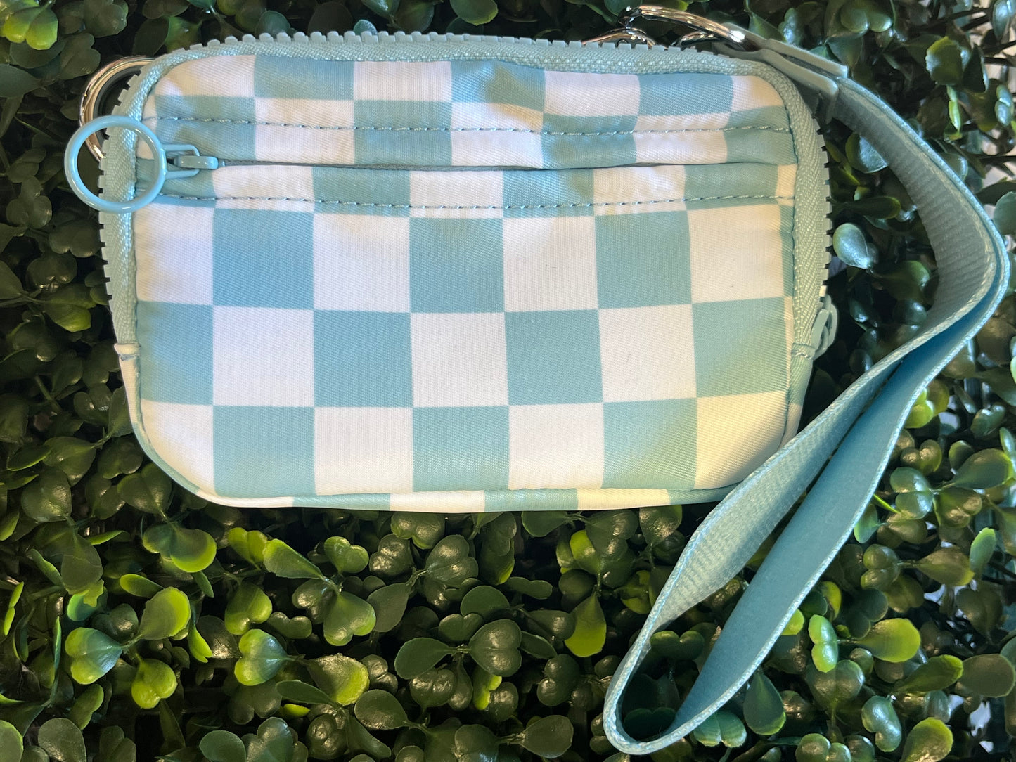 Blue Check Wristlet/Wallet