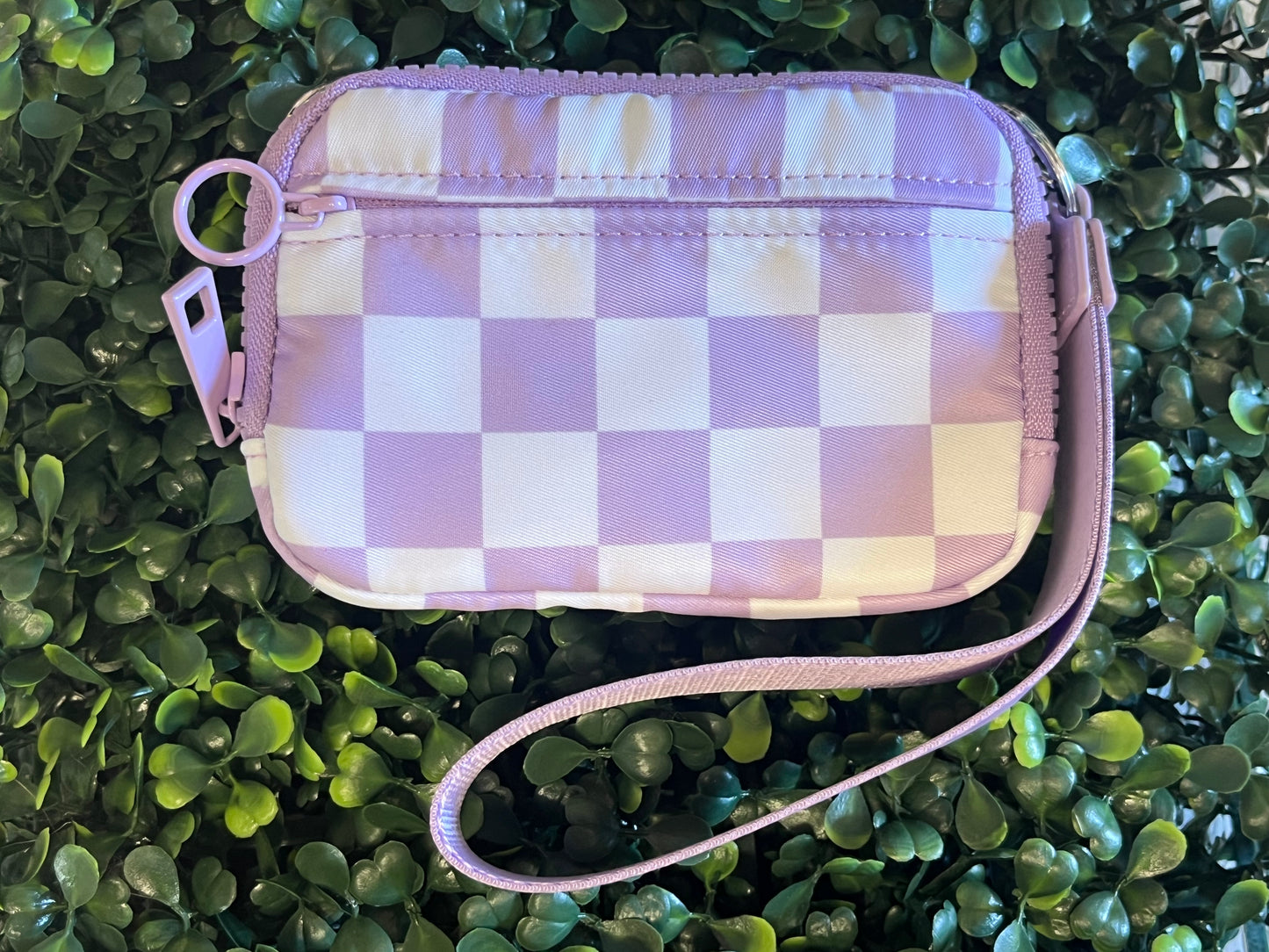Purple Check Wristlet/Wallet