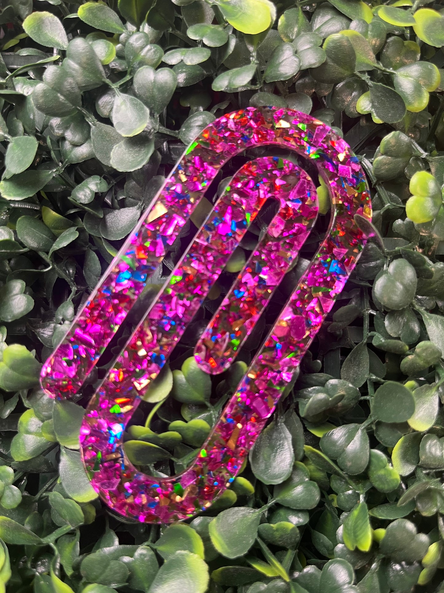 Purple Multi Glitter Bookmark/Jumbo Paperclip