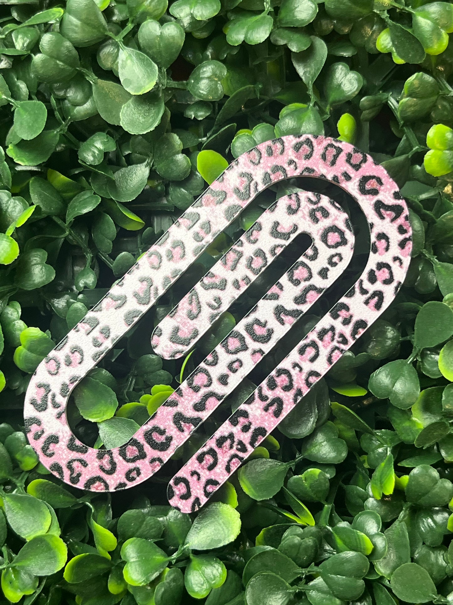Pink Leopard Bookmark/Jumbo Paperclip