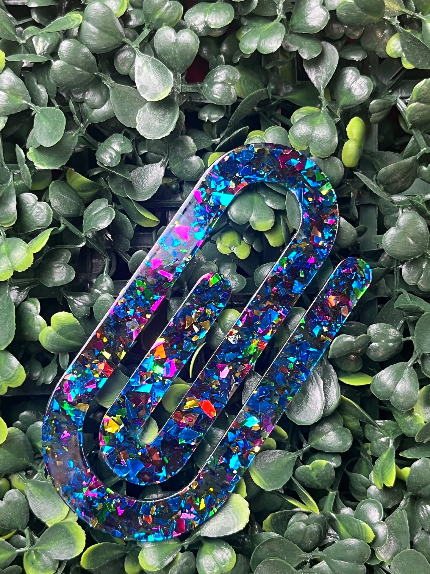 Blue Multi Glitter Bookmark/Jumbo Paperclip