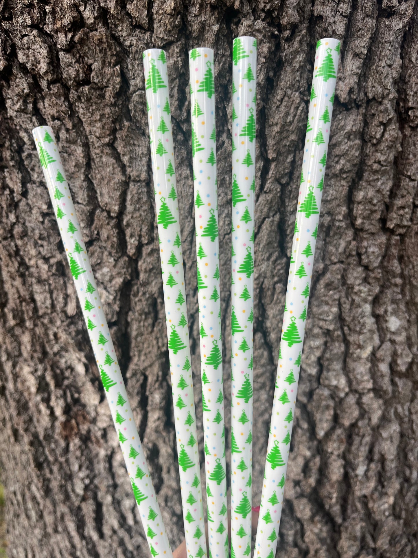 40oz Christmas Trees Print Straw