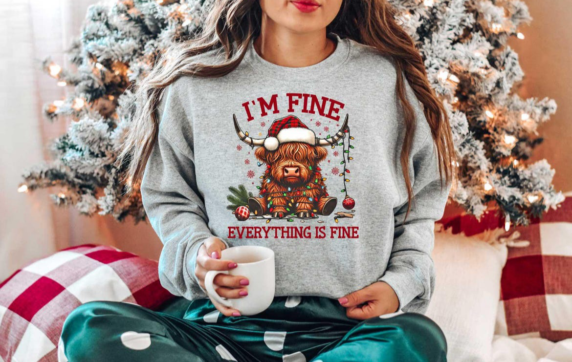 I’m Fine Highland Crew Sweatshirt