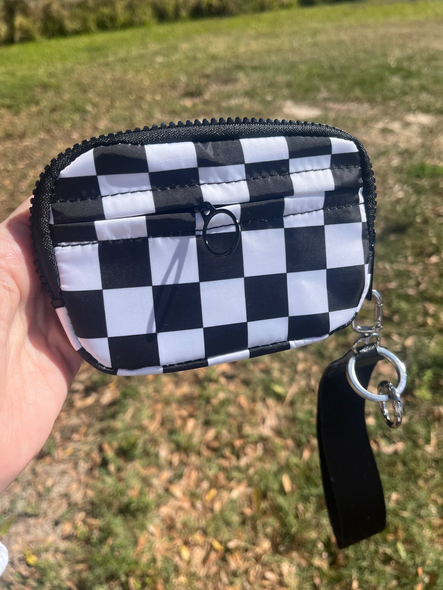 Black & White Checkered Wristlet/Wallet