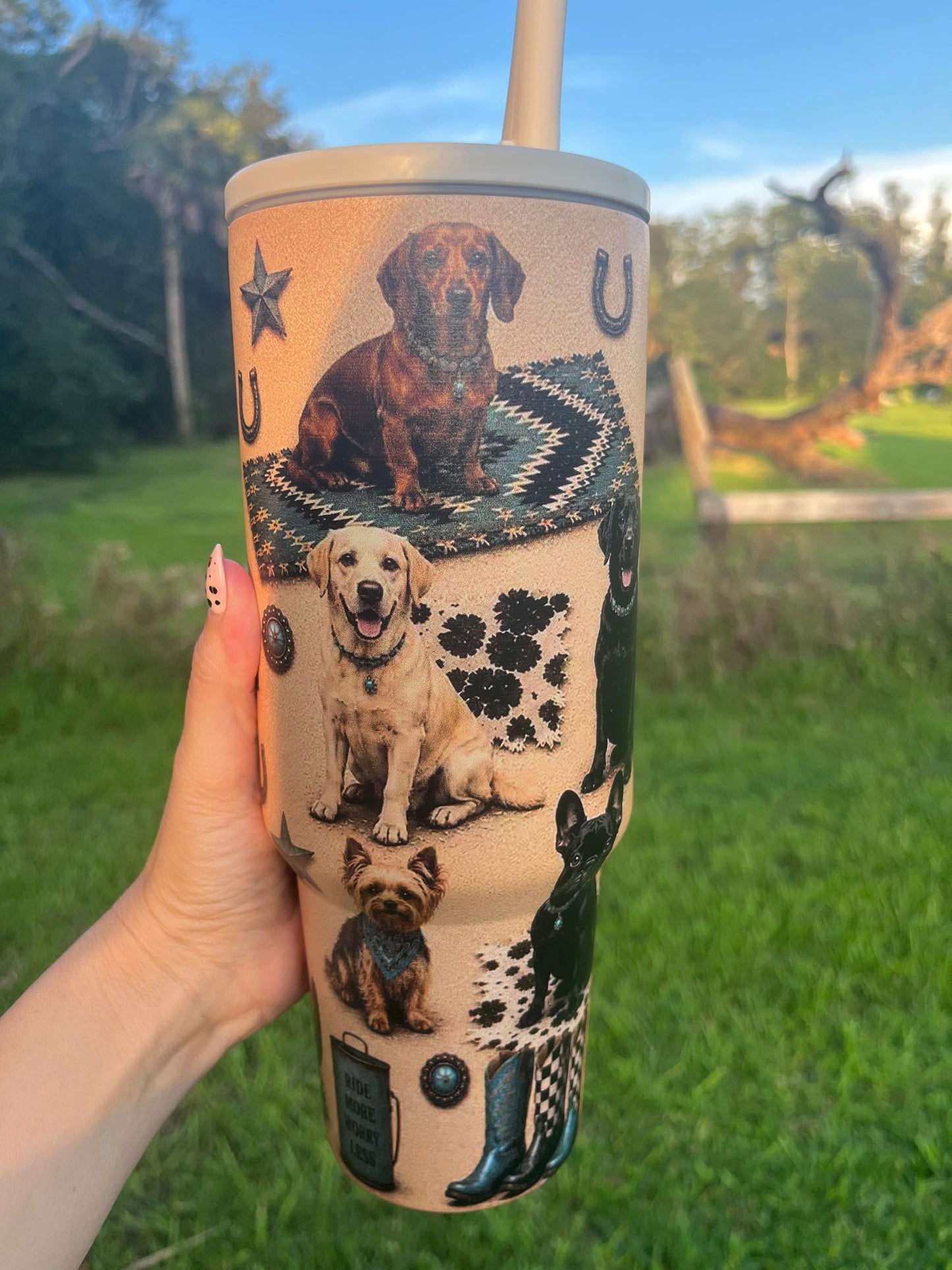 40oz Western Pups Spill Proof Tumbler