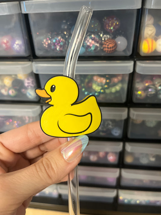 Duck 3D Printed Straw Topper (10 mm straw)