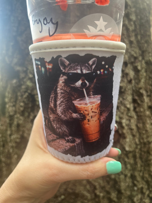 Raccoon 🦝 Iced Coffee Sleeve