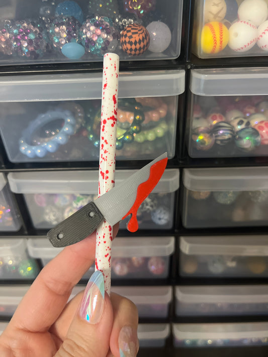 Blood 🩸 Knife 3D Printed Straw Topper (10 mm)