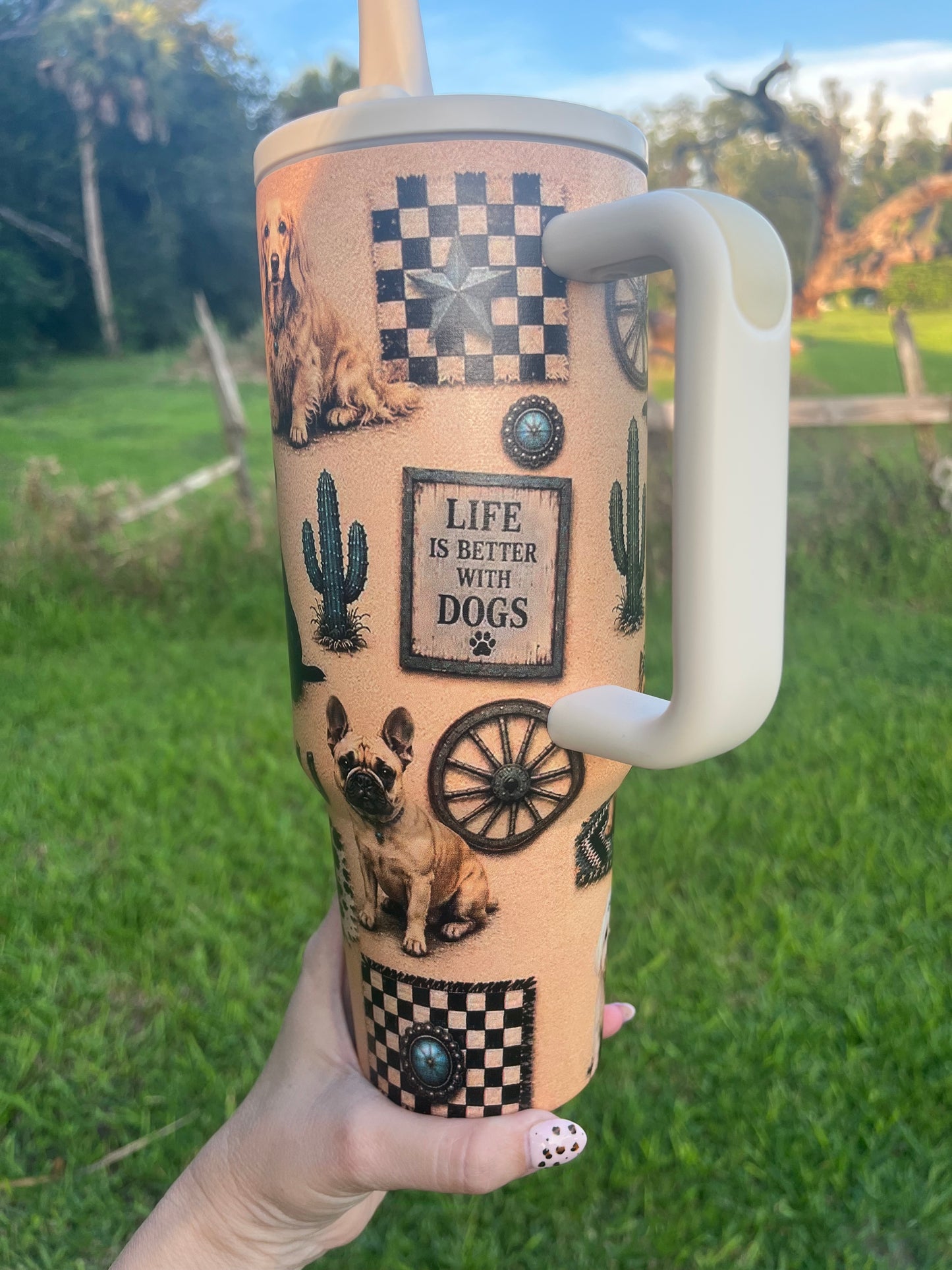 40oz Western Pups Spill Proof Tumbler