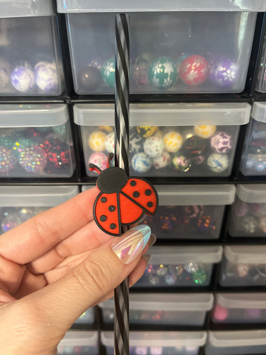 Ladybug 🐞 3D Printed Straw Topper (10 mm straw)