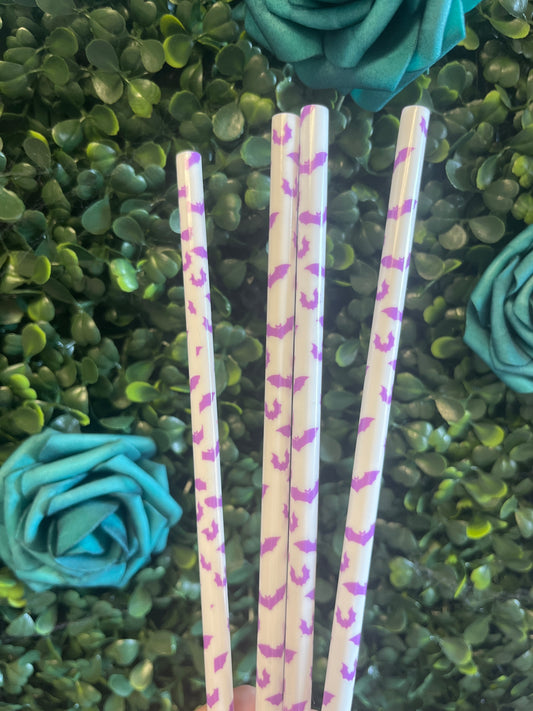 Bat Print Straw 9”