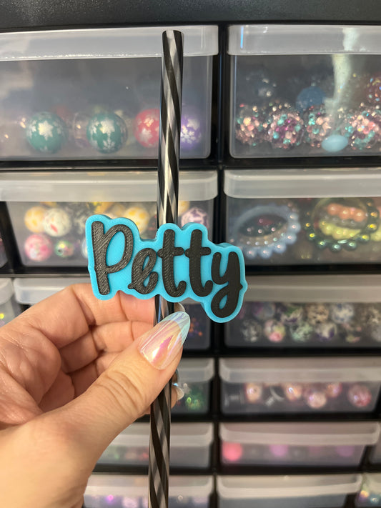 Petty 3D Printed Straw Topper (10 mm straw)