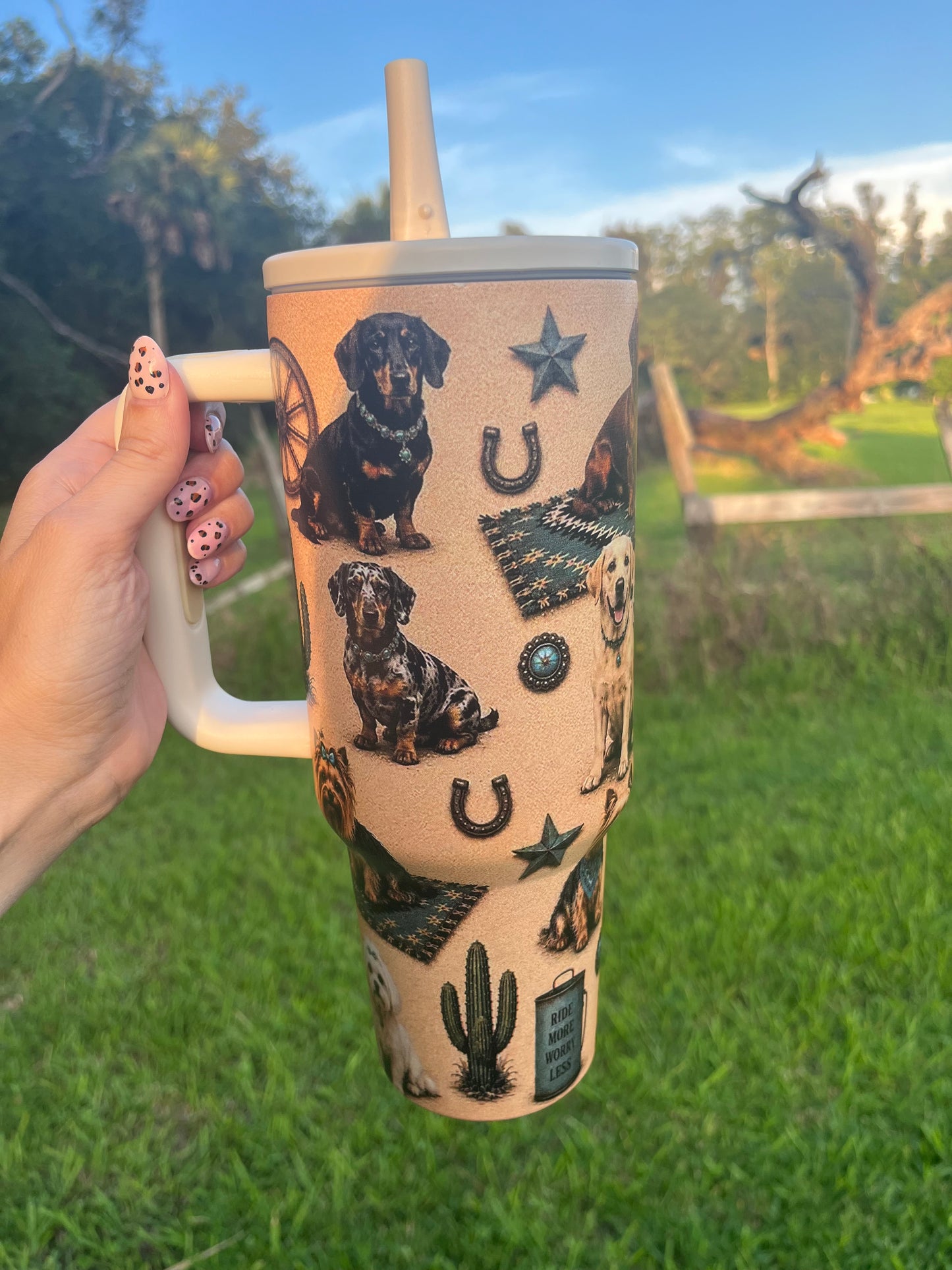 40oz Western Pups Spill Proof Tumbler
