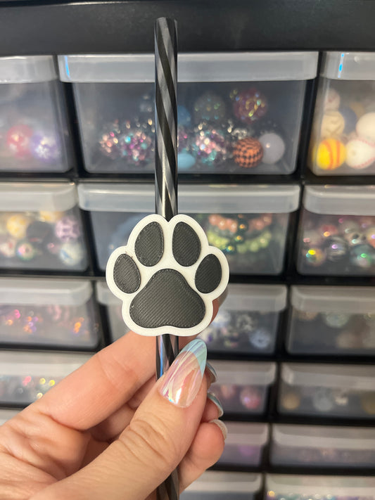 Paw 🐾 Print 3D Printed Straw Topper (10 mm)