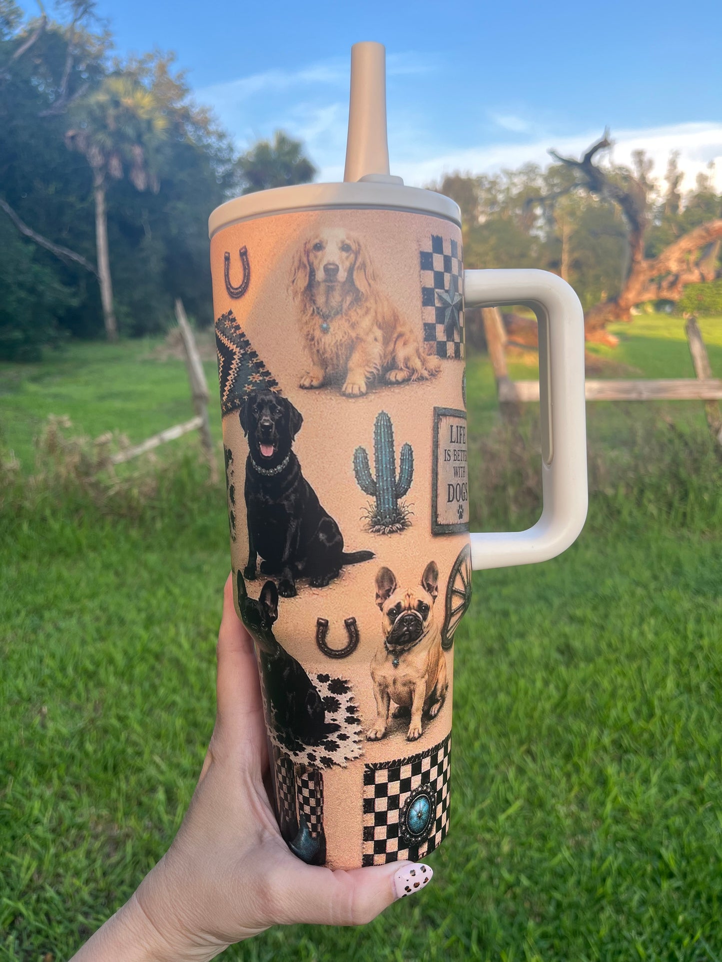 40oz Western Pups Spill Proof Tumbler