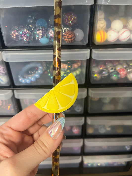 Lemon 🍋 3D Printed Straw Topper (10 mm straw)