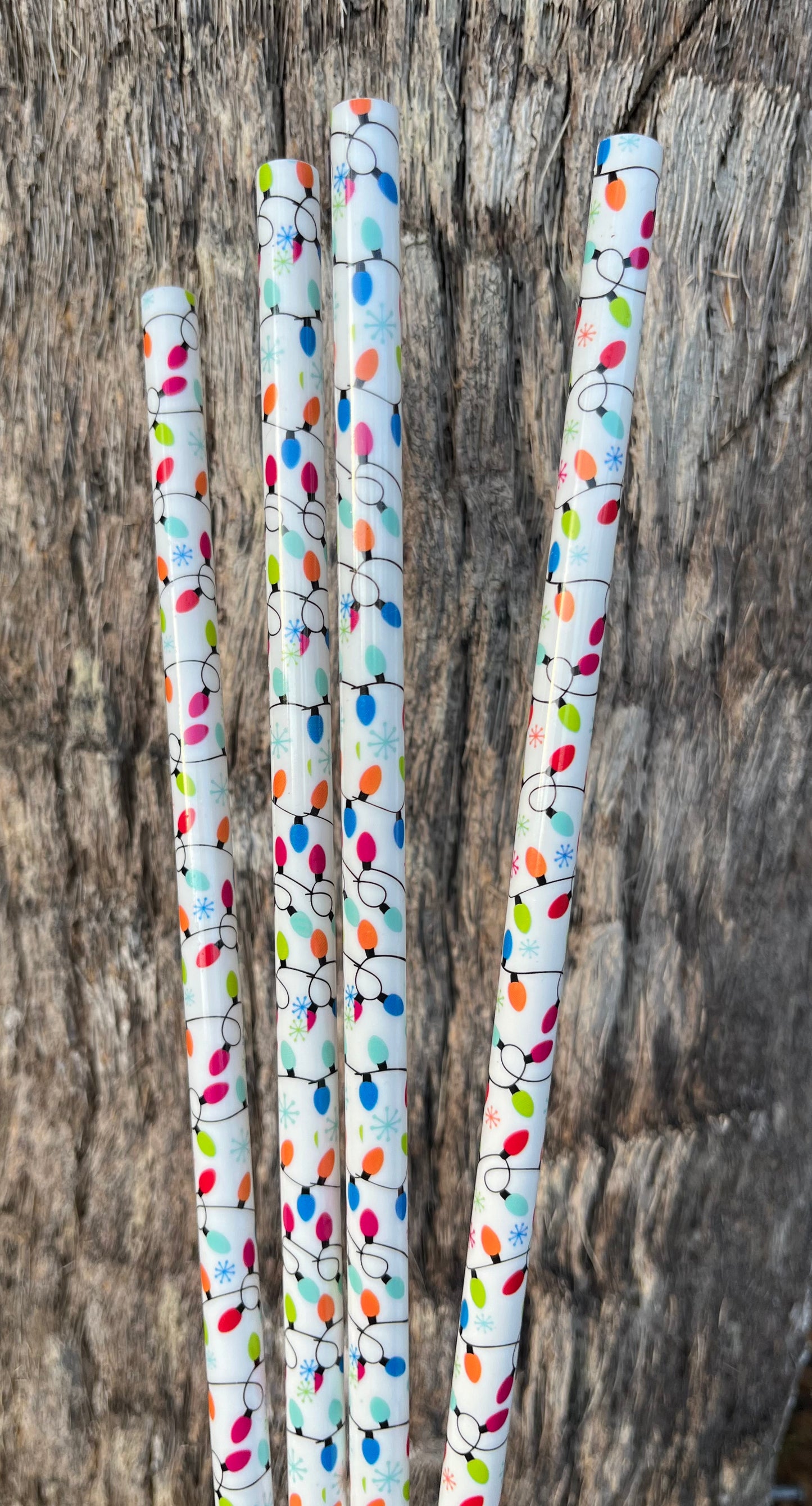 40oz Crazy Christmas Lights Print Straw