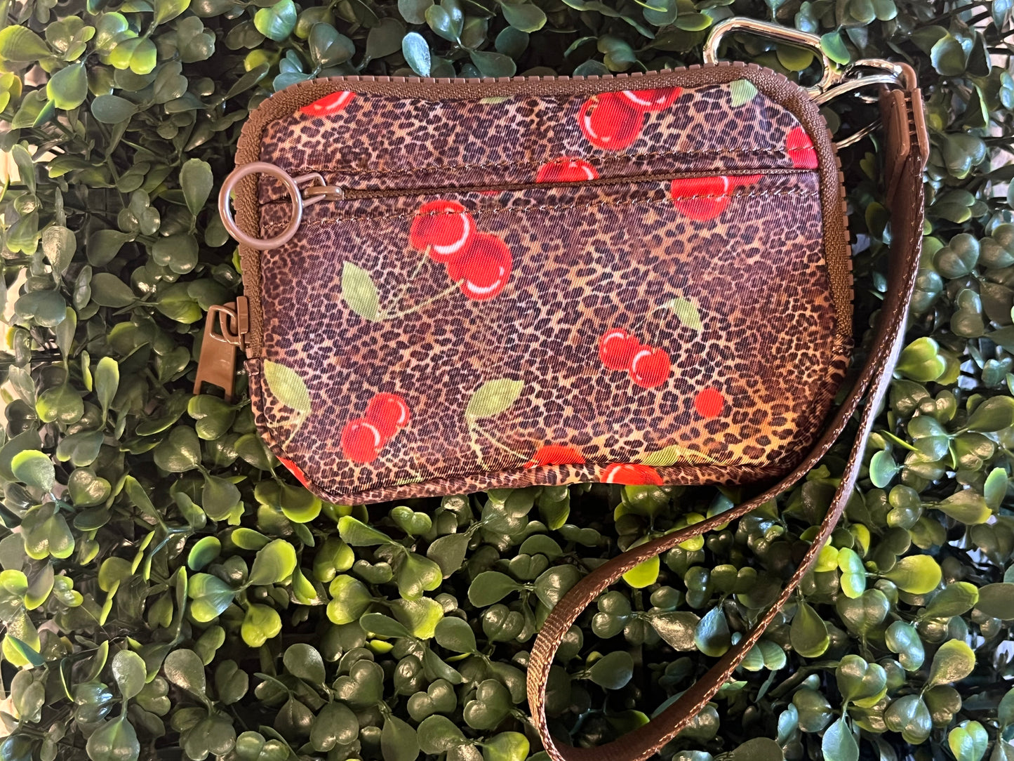 Cherry 🍒 Leopard Wristlet/Wallet