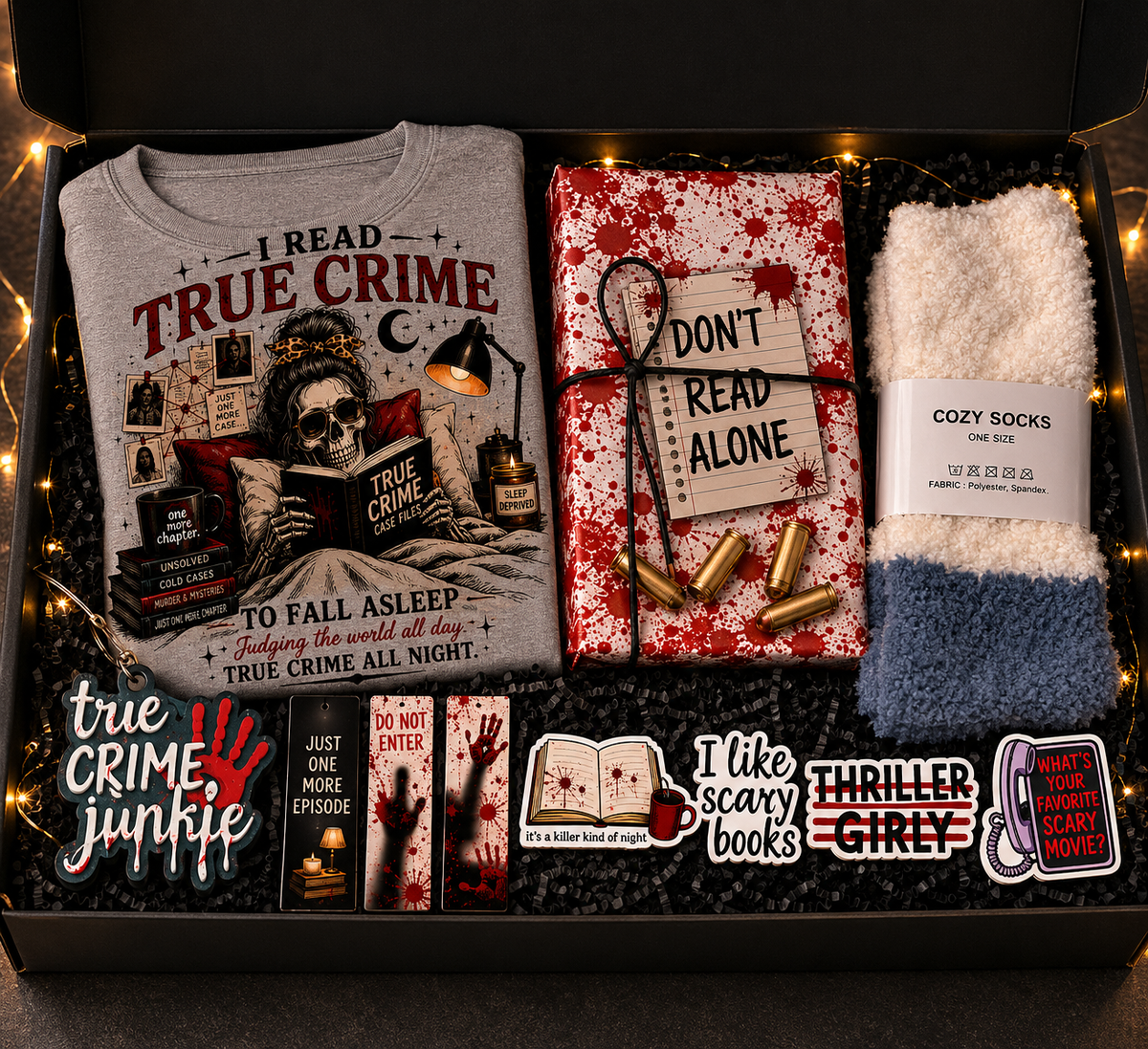 True Crime Blood Drips & Fingerprints Book Box