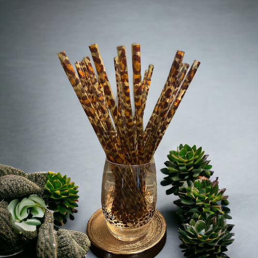 Leopard Print Straw