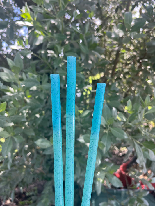 40oz Color Change Green Glitter Print Straw