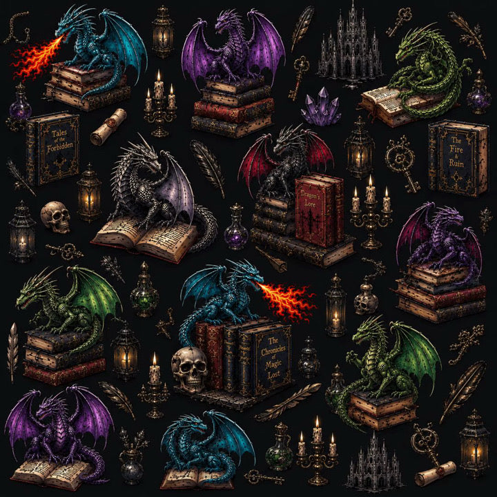 Dragons & Books Blanket