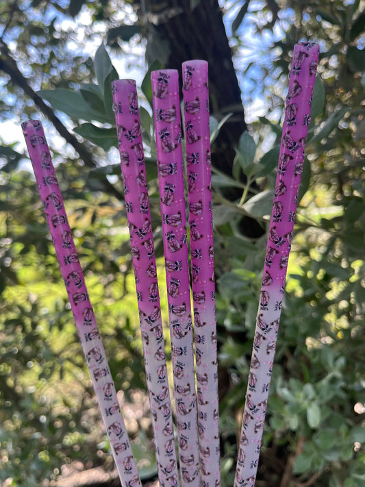 40oz Color Change Pink Racoon 🦝 & Bows Straw
