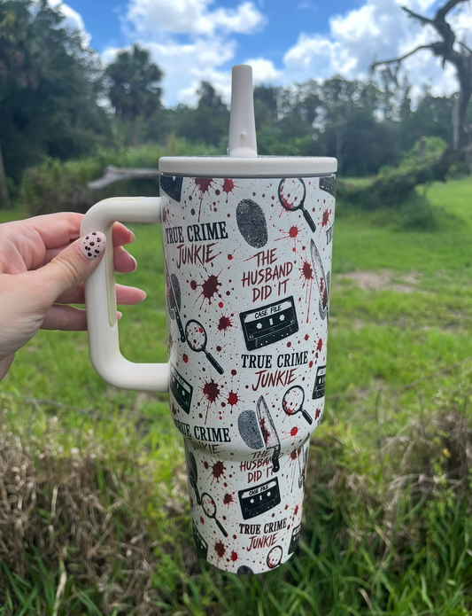 40oz True Crime Spill Proof Tumbler