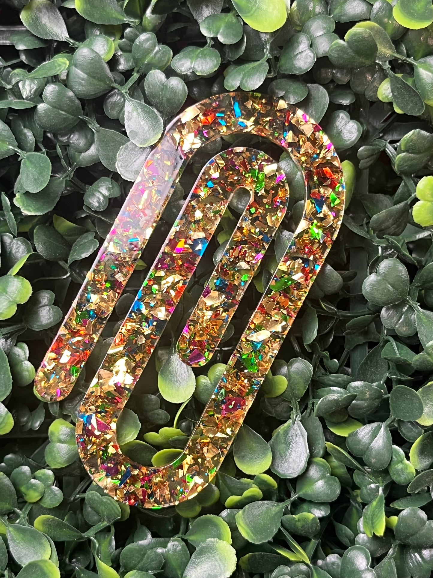 Gold Multi Glitter Bookmark/Jumbo Paperclip