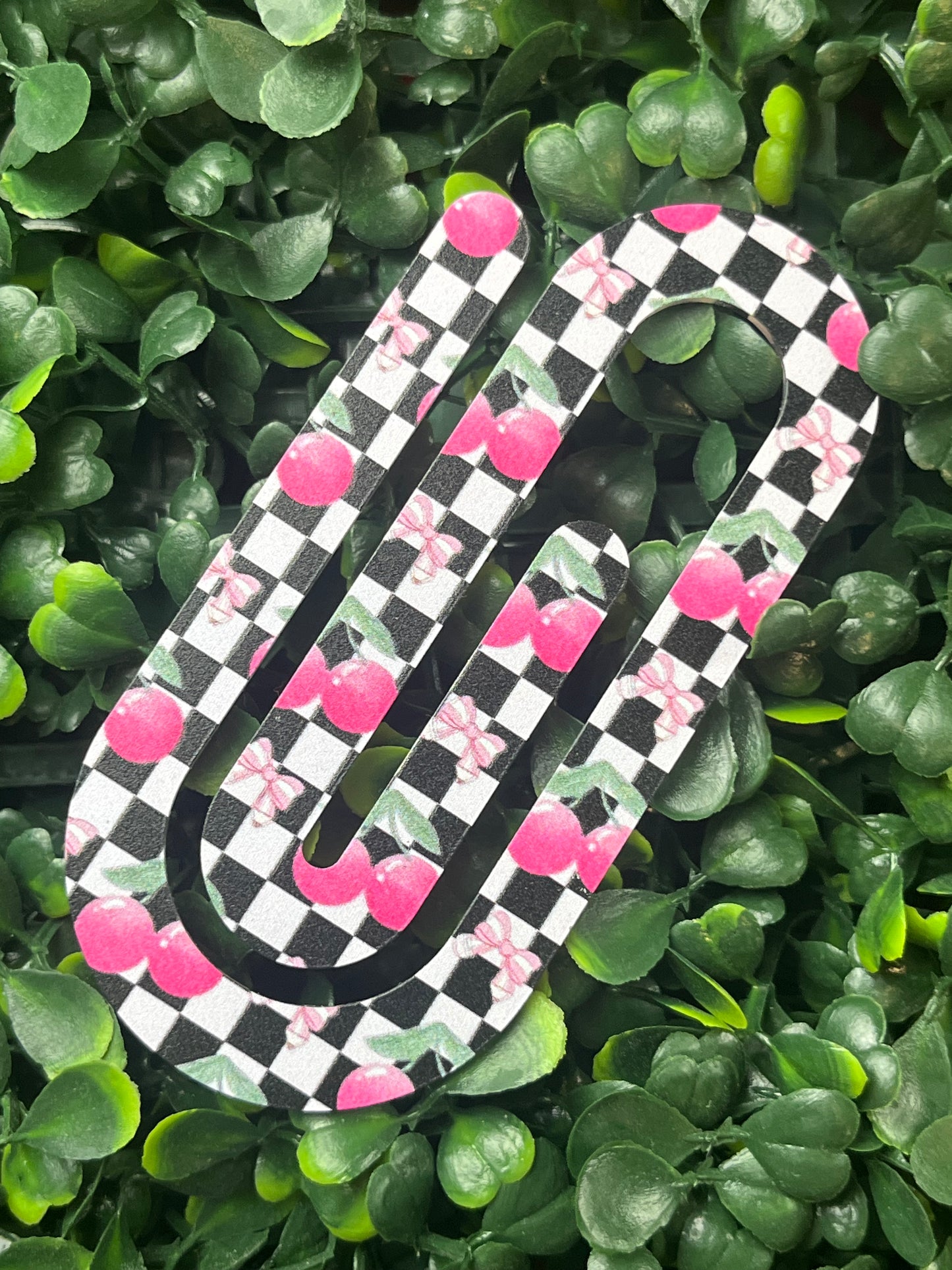 Checkered Cherries Bookmark/Jumbo Paperclip