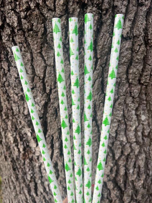 40oz Christmas Trees Print Straw