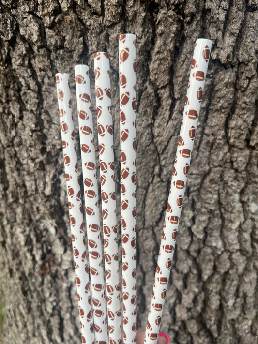 40oz Football 🏈 Print Straw