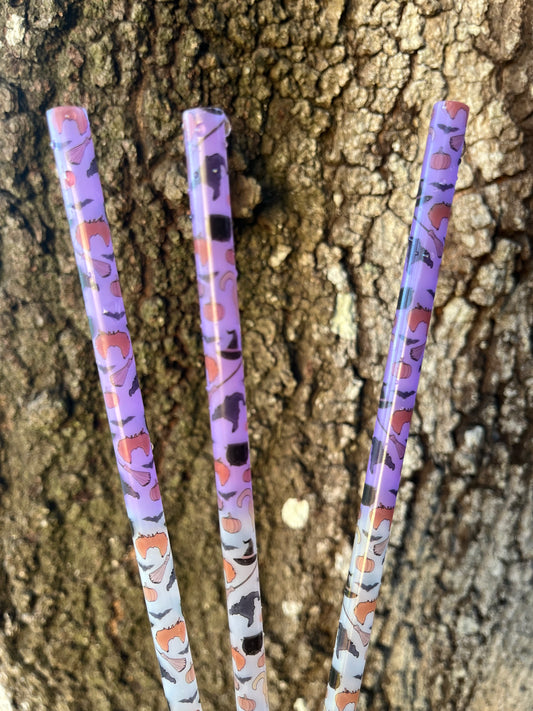 40oz Color Change Purple Sanderson Sisters Print Straw