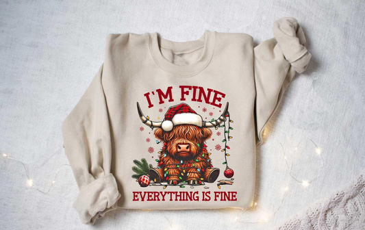 I’m Fine Highland Crew Sweatshirt