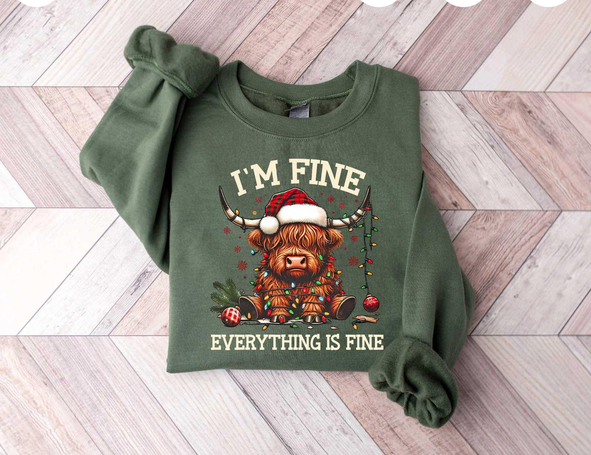 I’m Fine Highland Crew Sweatshirt
