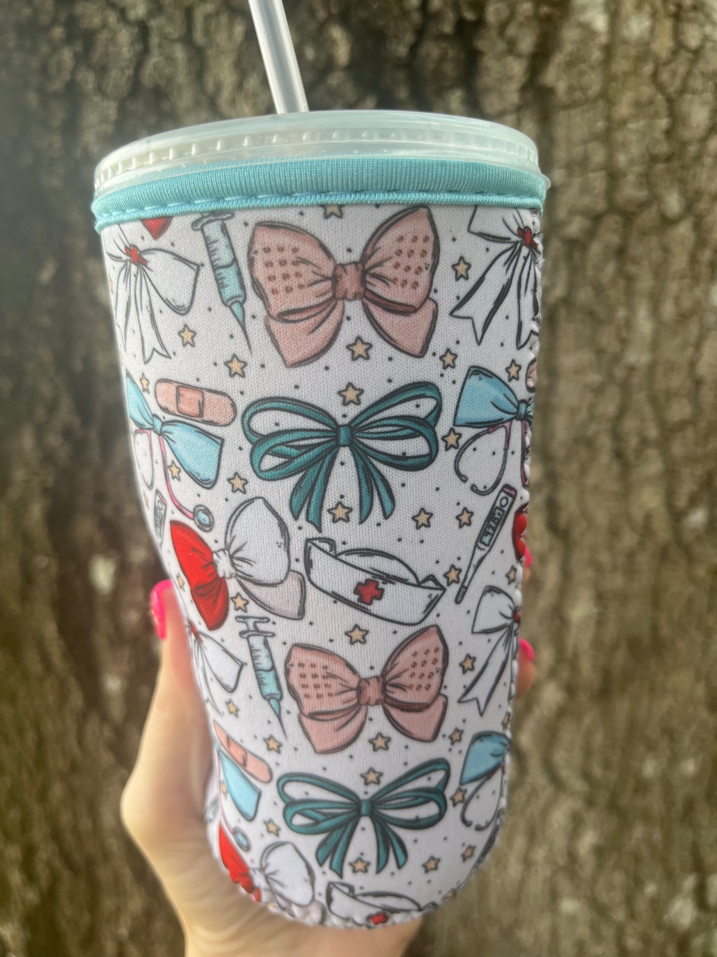 Iced coffee cup sleeve koozie