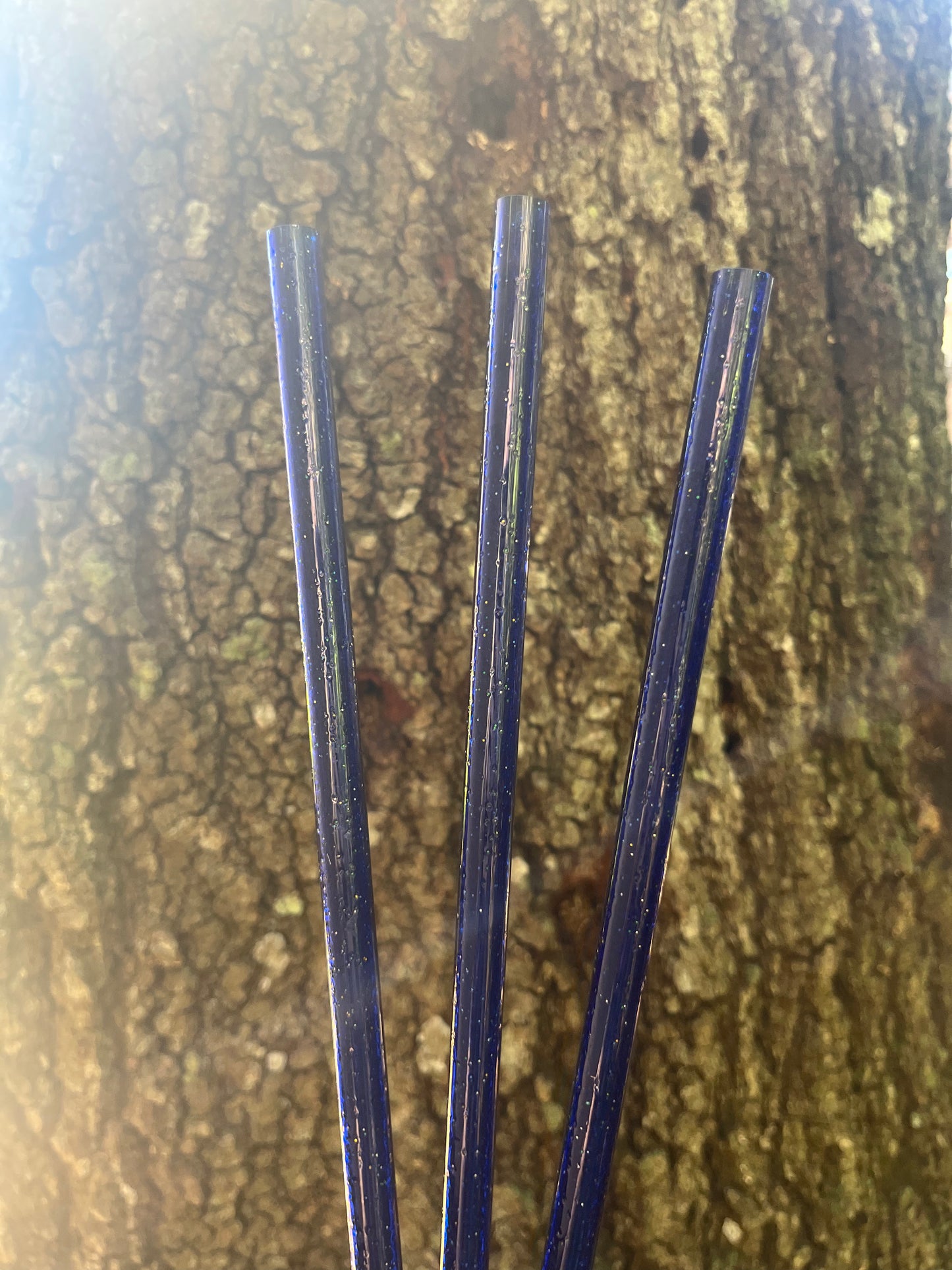 40oz Royal Blue Glitter Print Straw