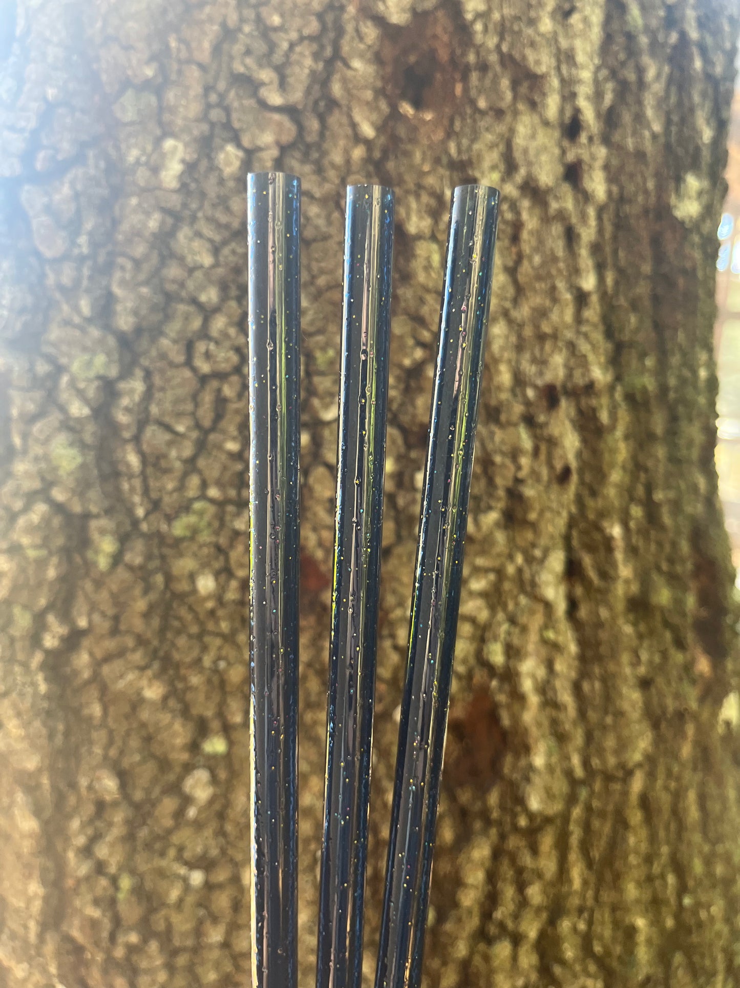 40oz Navy Glitter Print Straw