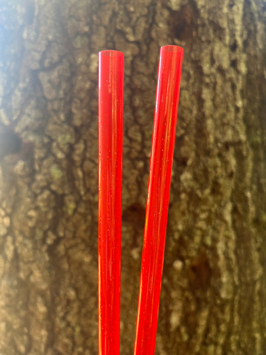 40oz Red Glitter Print Straw