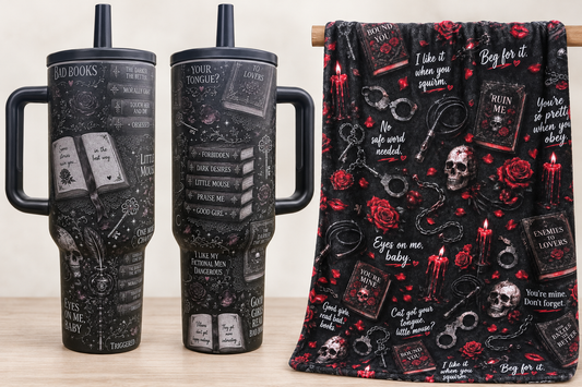 Spicy 🌶️ book set Tumbler & Blanket