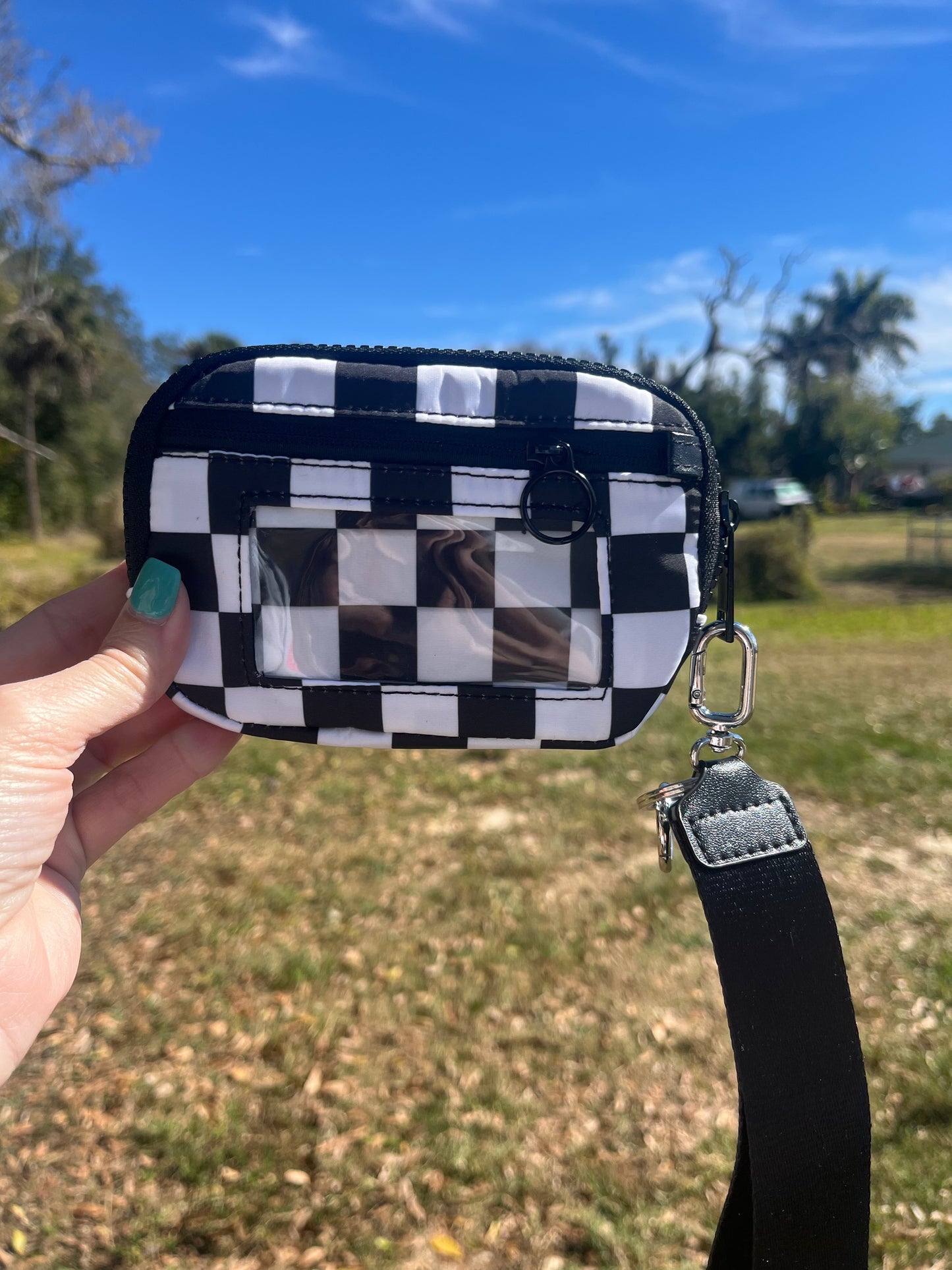 Black & White Checkered Wristlet/Wallet