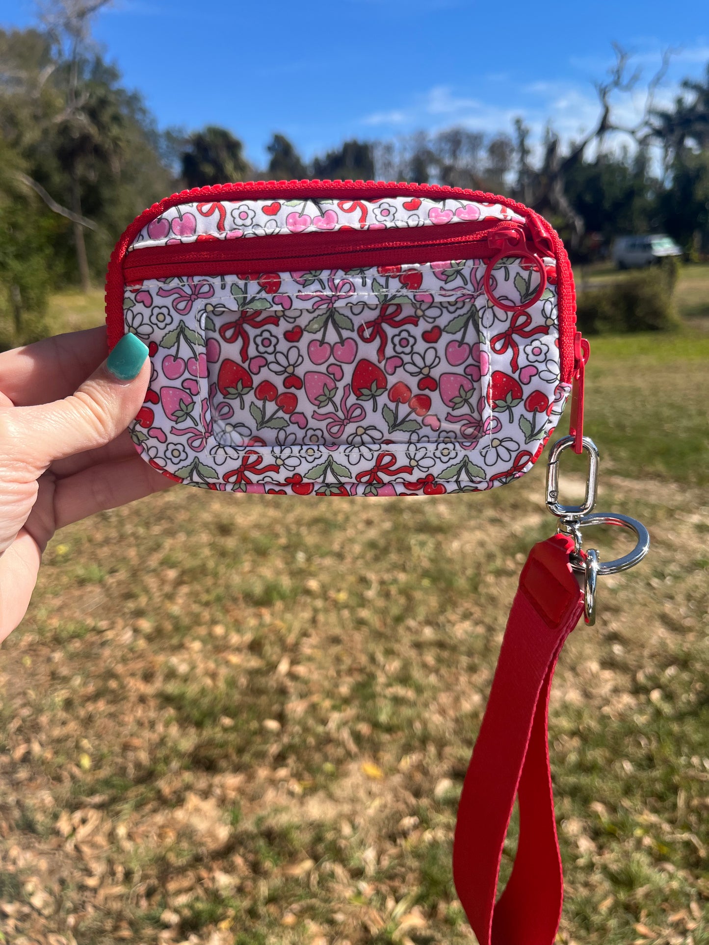Strawberries & Bows Wristlet/Wallet