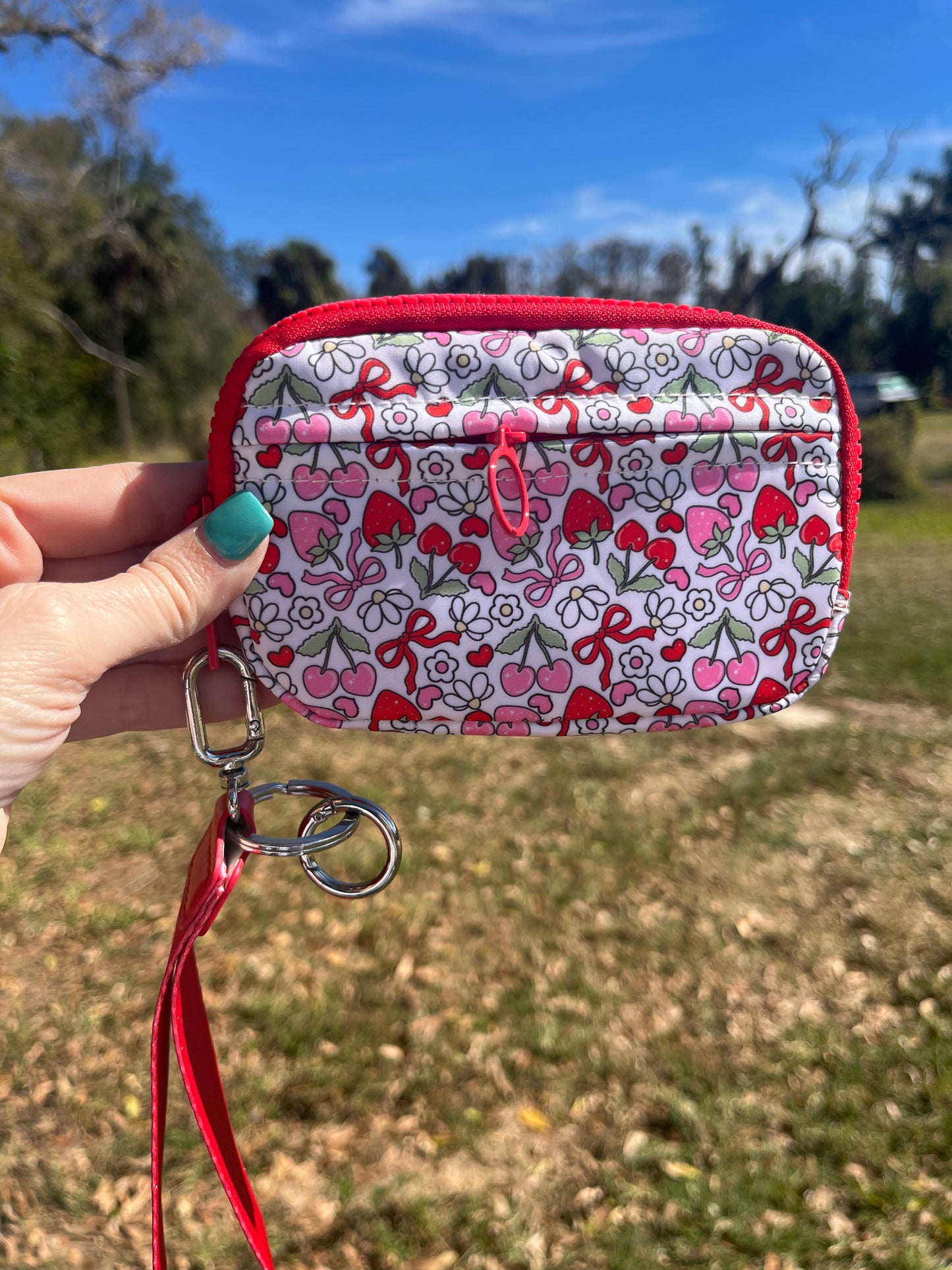 Strawberries & Bows Wristlet/Wallet
