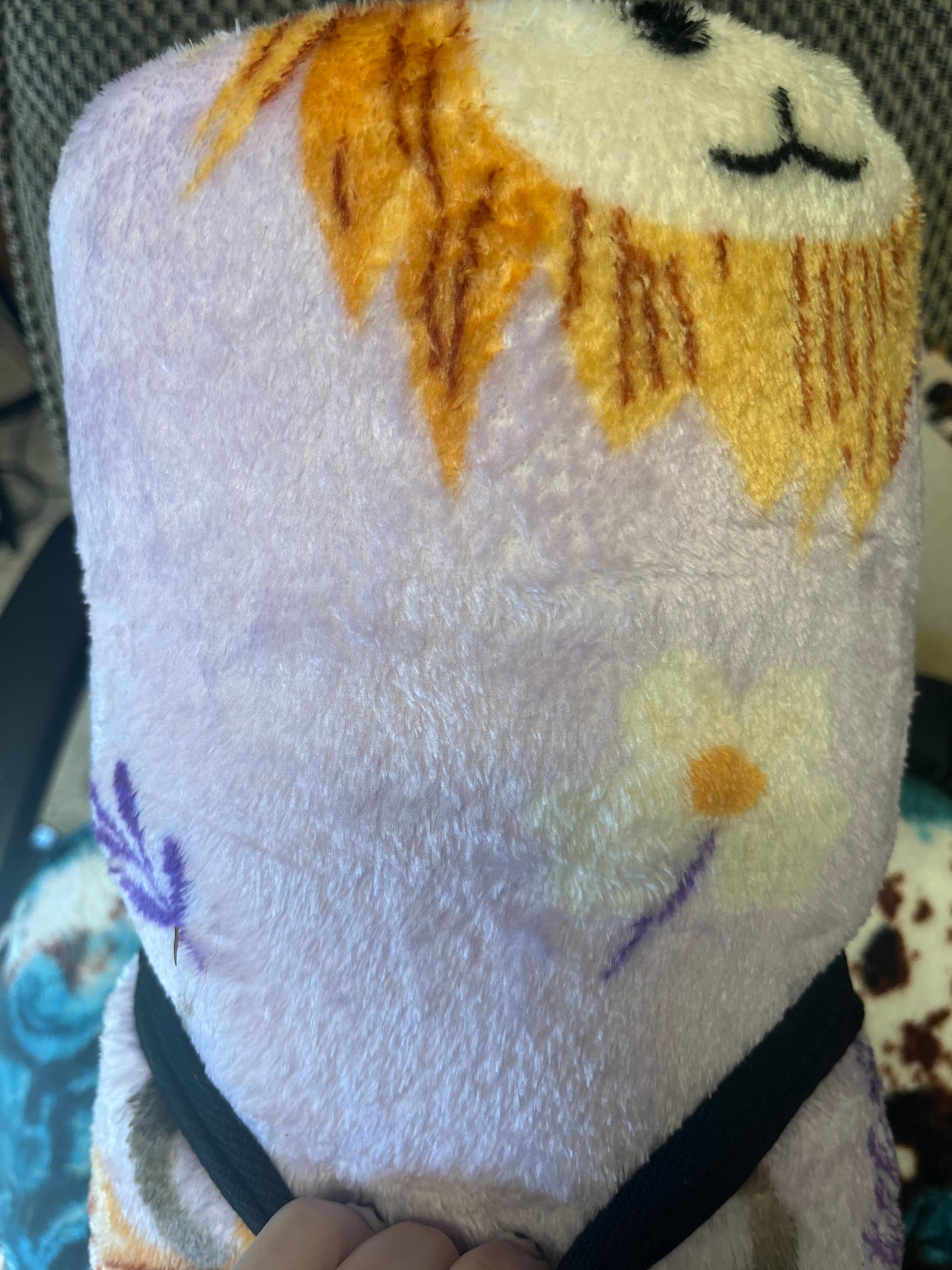 Purple Highland Cow Plush Twin Blanket