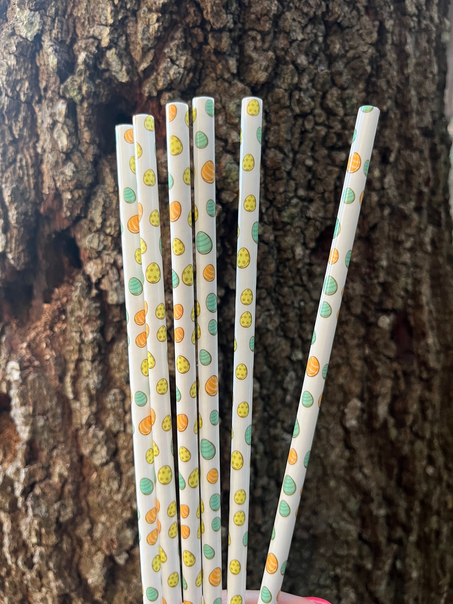 Easter Eggs Reuseable Straw 10”