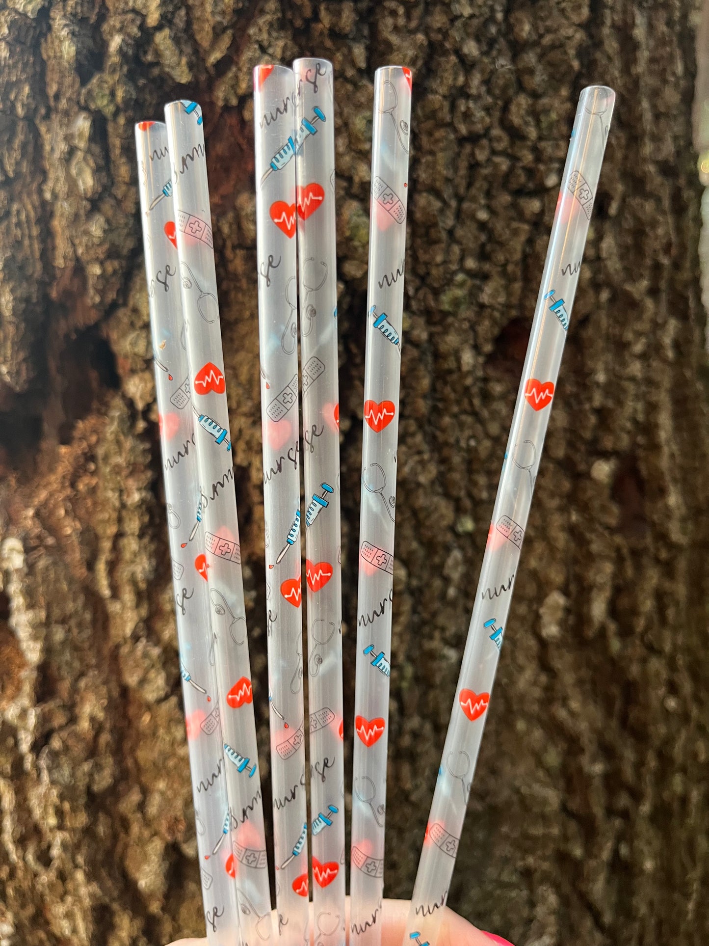 Nurse 10” Printed Straw