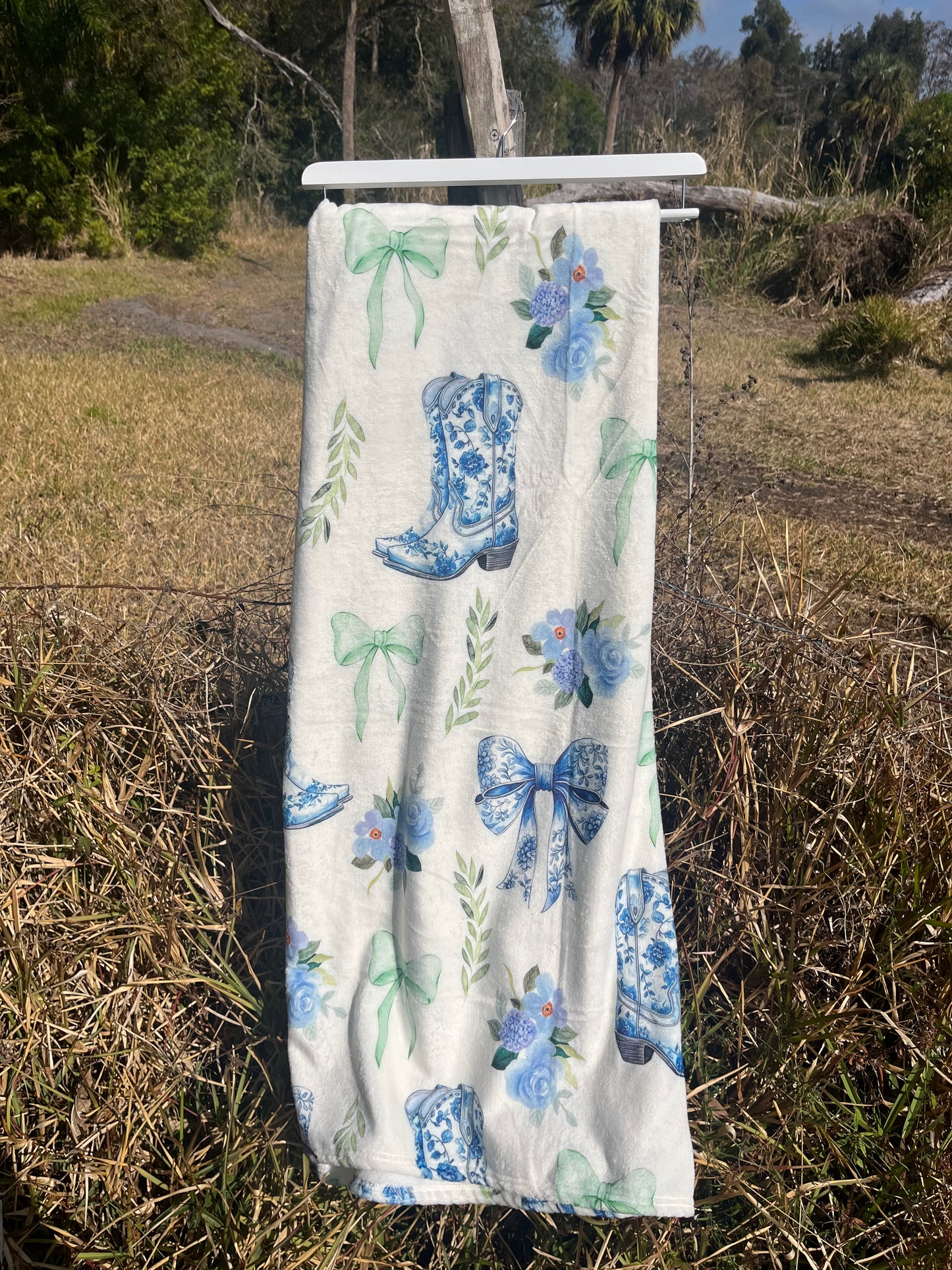 Western Boots & Bows Blanket