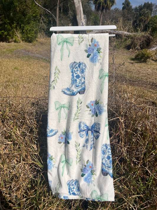 Western Boots & Bows Blanket